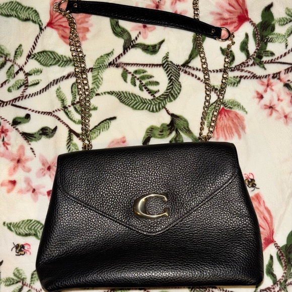 Coach Black Crossbody Bag with Gold Accents - Picture 1 of 5